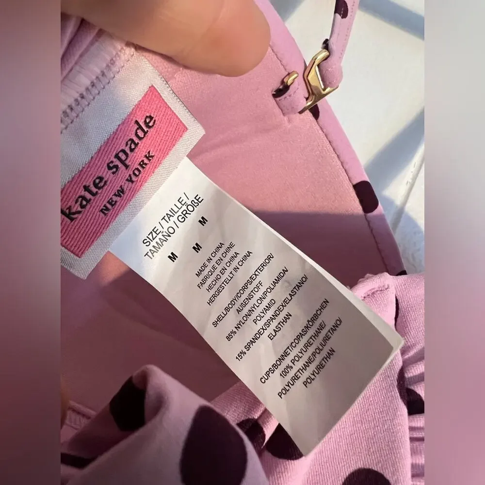 Kate Spade bikini SET lia pink polka dot high waist retro